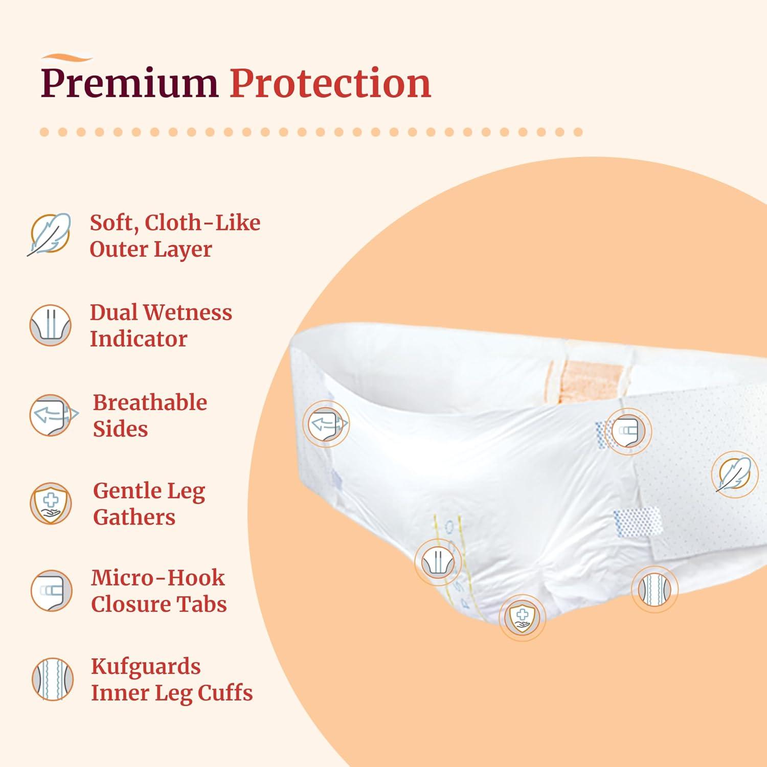 image:imageTranquility AirPlus Bariatric Disposable Briefs 3XLarge with Peach Mat Core for Dry Skin Odor Control amp Max Comfort Secure Kufguard Technology LatexFree 34oz Capacity 32ct Case