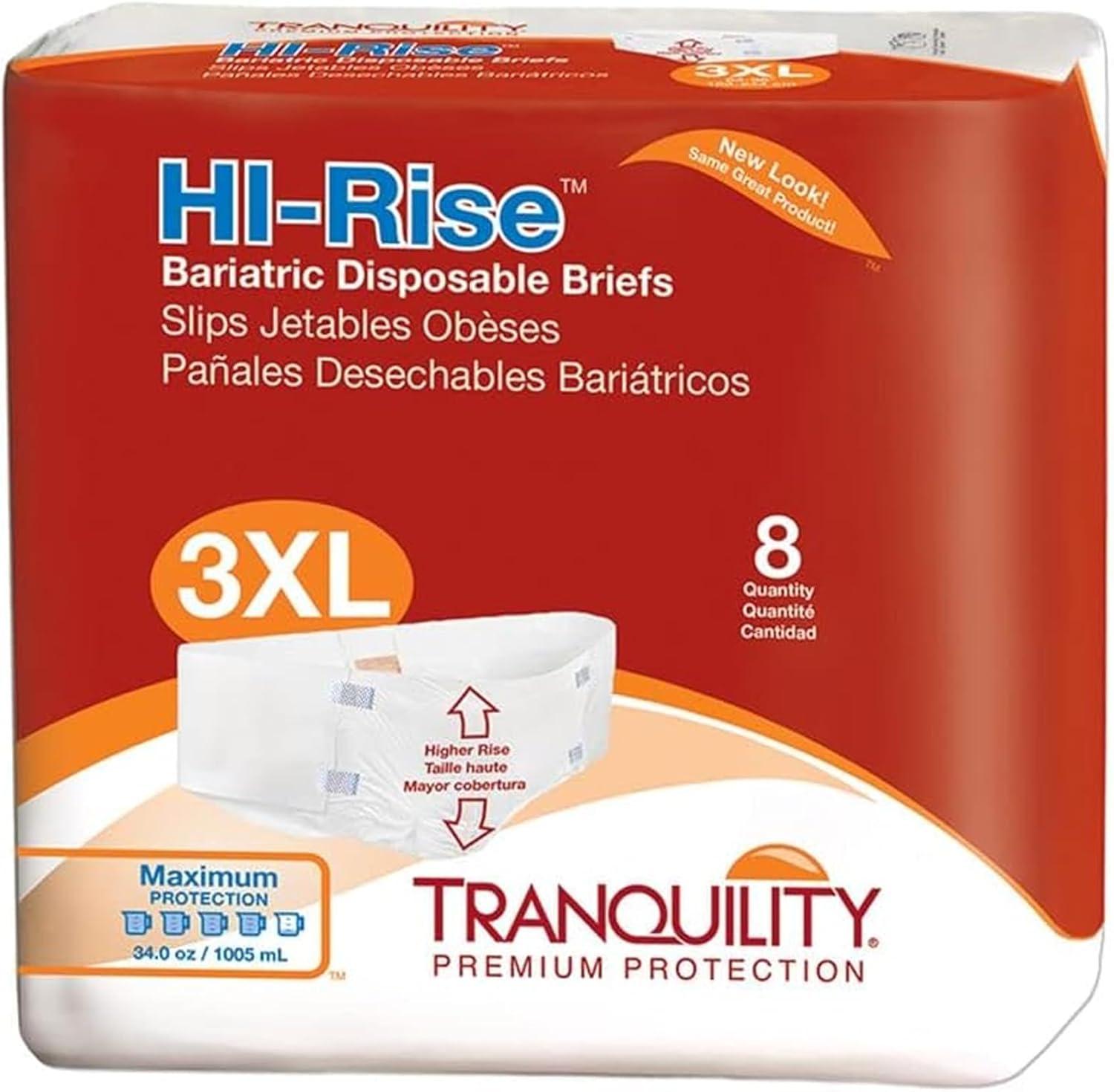 image:imageTranquility Bariatric Disposable Briefs 4XLarge with AIRPlus Fully Breathable Fabric for Skin Dryness amp Integrity High Waistline LatexFree 34oz Capacity 32ct Case3XLarge Pack of 8