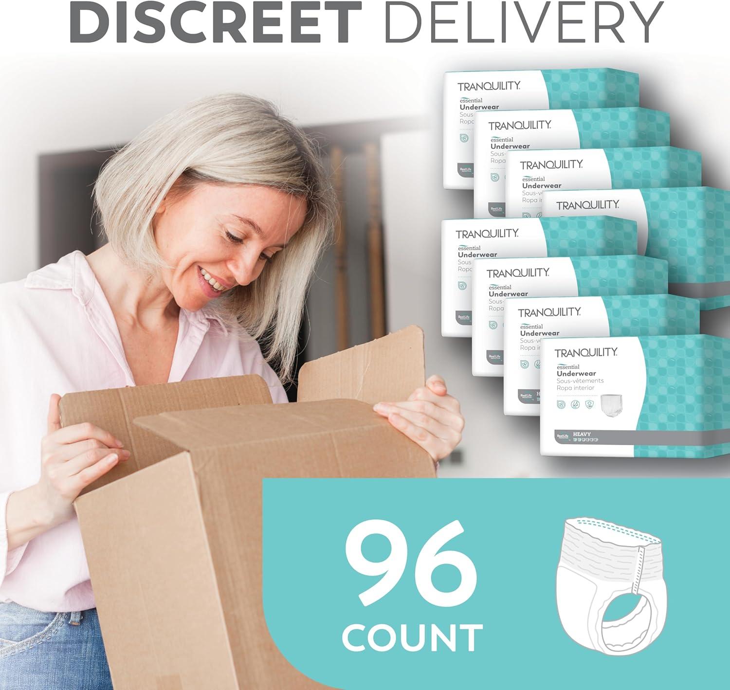 image:imageTranquility Essential Underwear for Heavy Incontinence Soft amp Breathable PullOn Style FullRise Fit Secure Protection with Kufguards LatexFree Unisex Adult 2XLBariatric 48ct CaseYouth M 12 Count