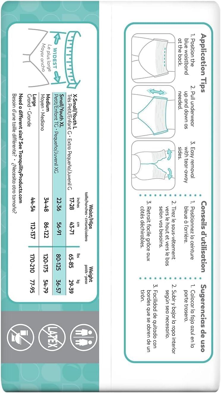 image:imageTranquility Essential Underwear for Heavy Incontinence Soft amp Breathable PullOn Style FullRise Fit Secure Protection with Kufguards LatexFree Unisex Adult 2XLBariatric 48ct CaseSmall Youth XL 88 Count
