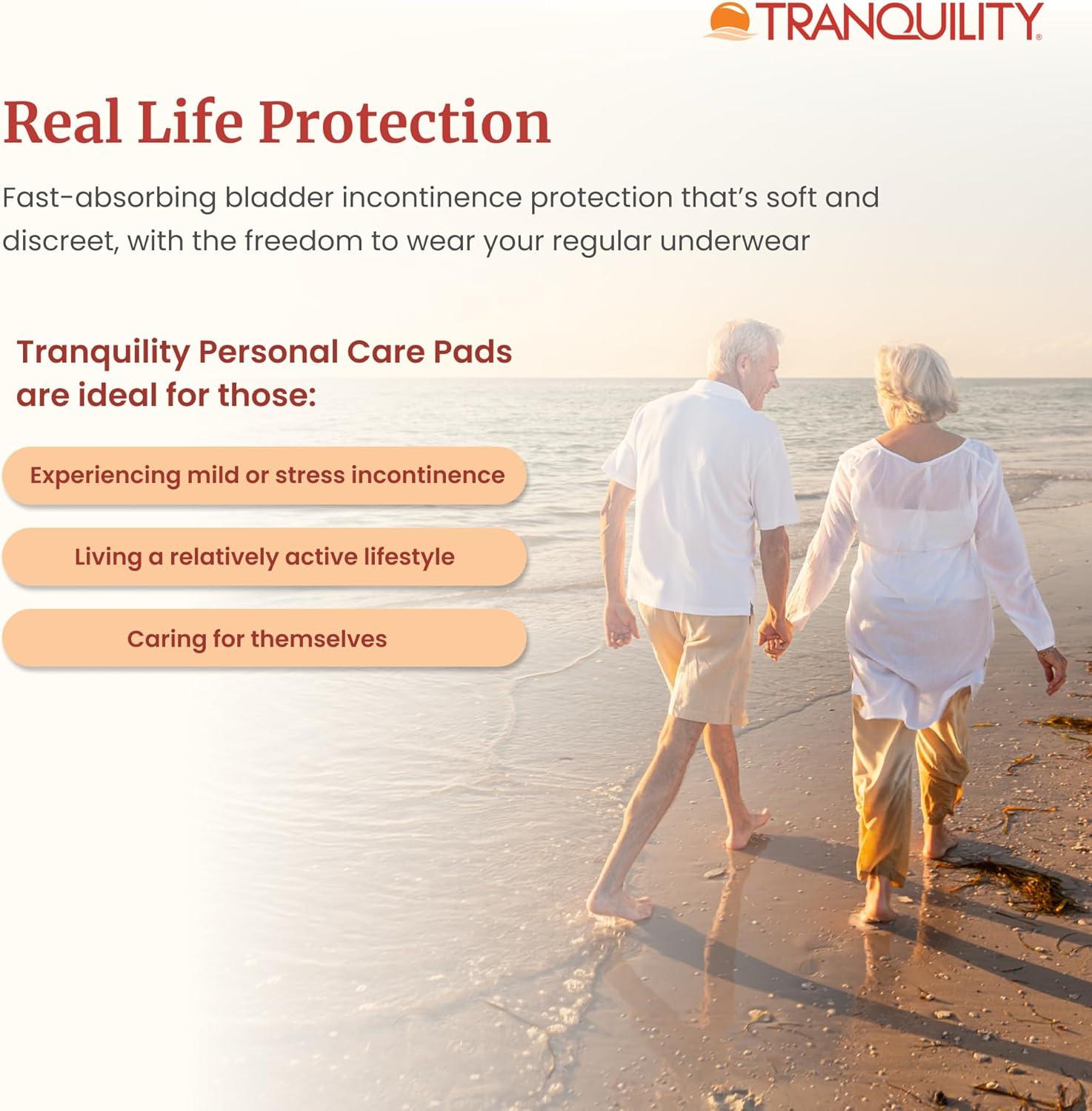image:imageTranquility Incontinence Personal Care Pads Overnight Protection Promote Dryness and Protect Against Leakage Soft Lining amp Adhesive Strip for Secure Fit in Underwear 125oz Capacity 96ct CaseUltimate Pack of 24