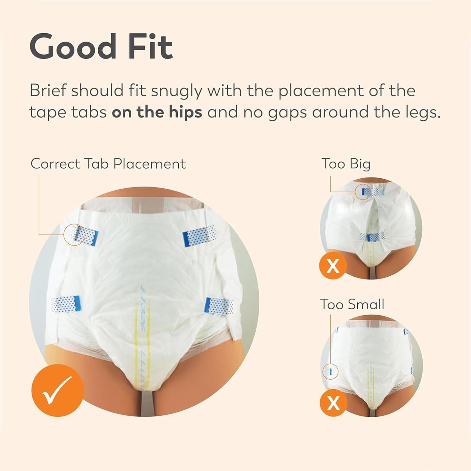 image:imageTranquility Premium ATN Disposable Briefs with Tabs Overnight Protection Superabsorbent Core for LeakFree and FullFit Comfort Medium 96ct CaseSmall 100 Count