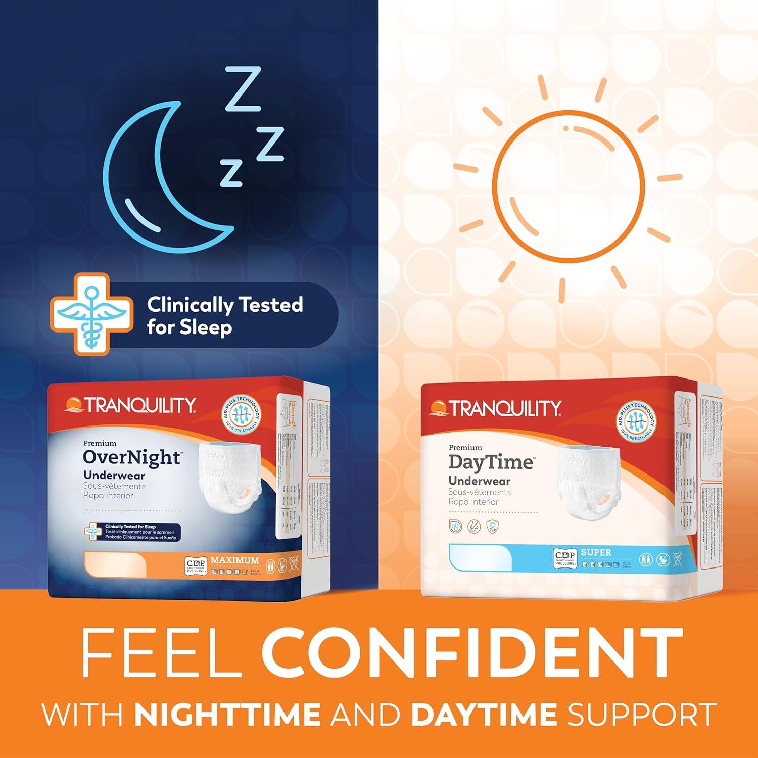 image:imageTranquility Premium Overnight Disposable Absorbent Underwear DAU XL 56 ctMedium 18 Count