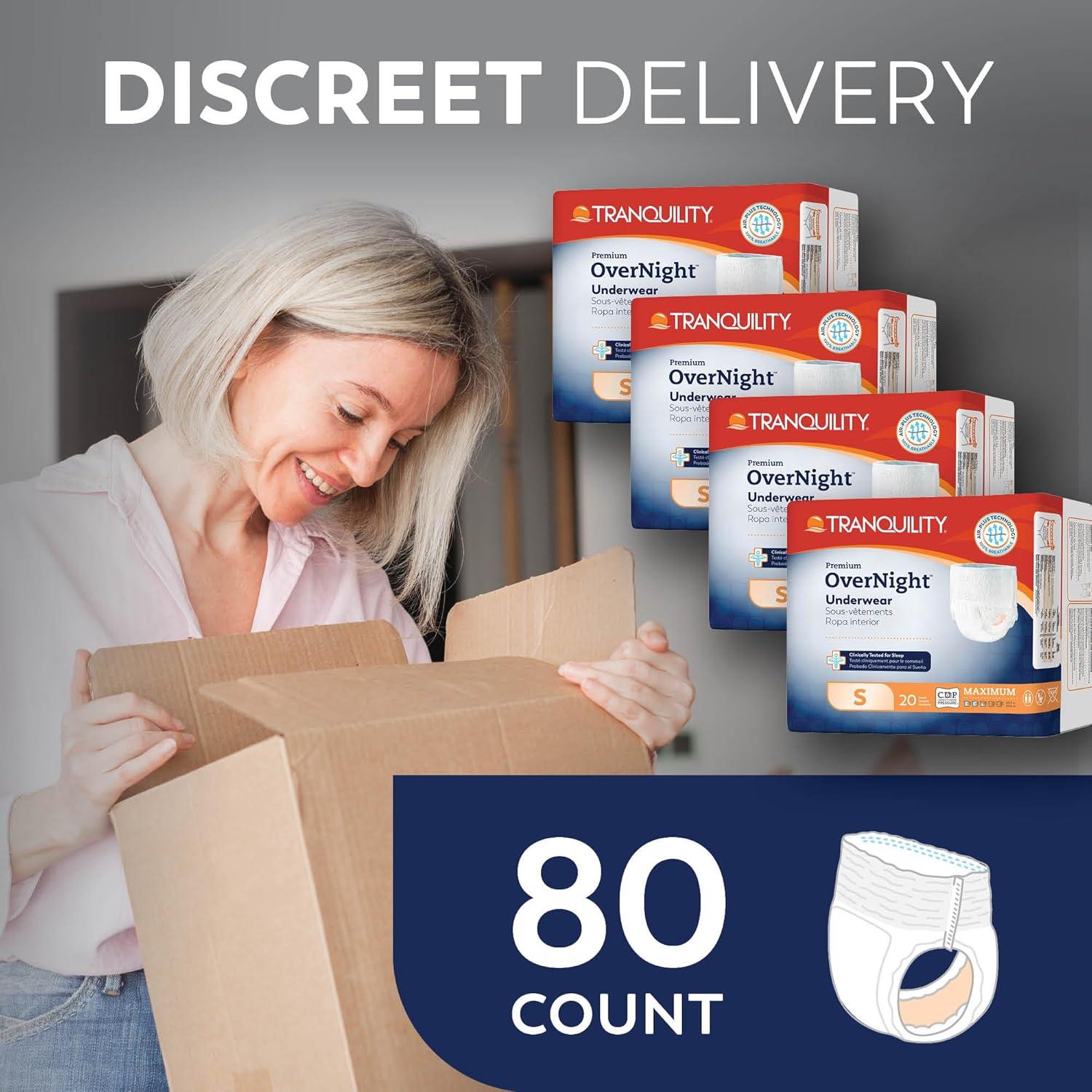image:imageTranquility Premium Overnight Disposable Absorbent Underwear DAU XL 56 ctSmall 80 Count