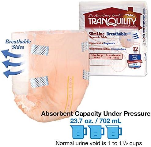 image:imageTranquility Slimline Adult Disposable Briefs XLarge Incontinence Care with a Slimmer Fit Peach Mat Core amp Kufguard Technology LatexFree 237oz Capacity 72ct Case