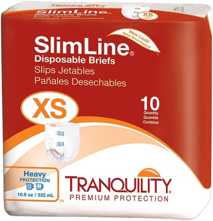 image:imageTranquility Slimline Original Adult Disposable Brief Youth Incontinence Care with a Slimmer Fit Peach Mat Core amp Kufguard Technology for Max Comfort LatexFree 109oz Capacity 120ct CaseXSmall Pack of 100