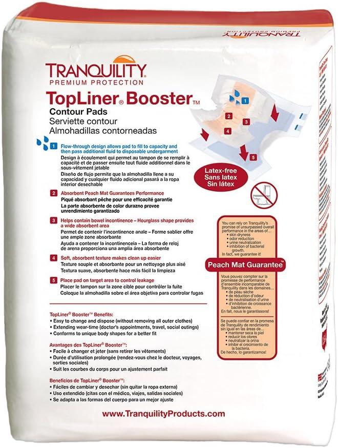 image:imageTranquility TopLiner Disposable Absorbent Booster Contour Pads for Bowel Incontinence Contour 215 x 135 240 ct