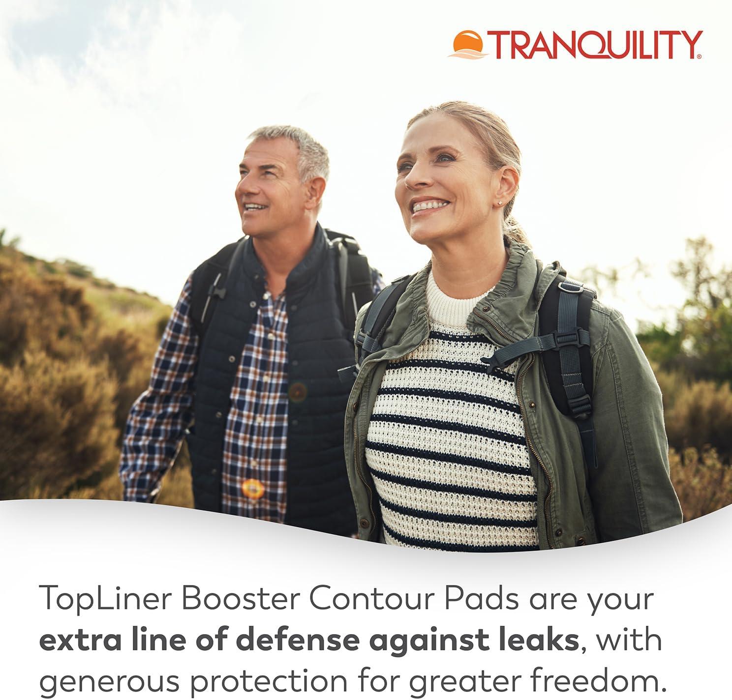 image:imageTranquility TopLiner Disposable Absorbent Booster Contour Pads for Bowel Incontinence Contour 215 x 135 60 ct