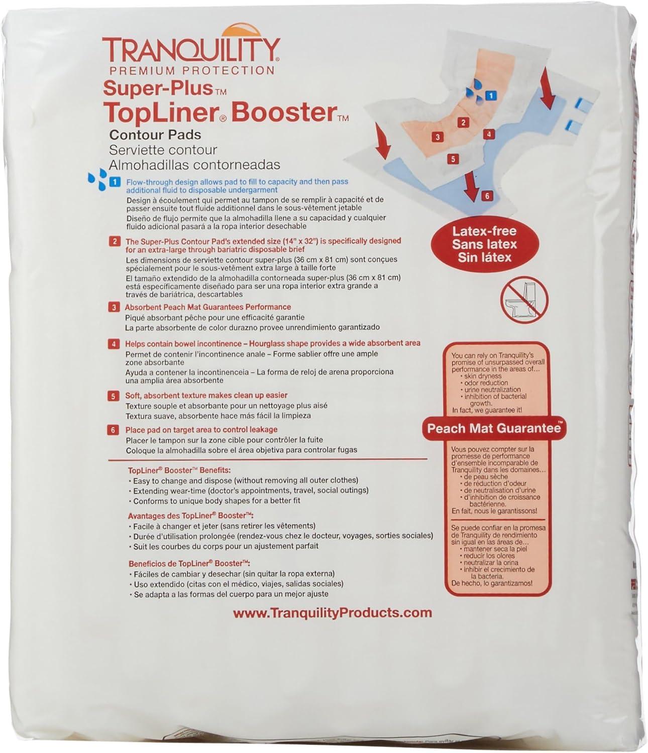 image:imageTranquility TopLiner Disposable Absorbent Booster Contour Pads for Bowel Incontinence SuperPlus 32 x 14 12 ct