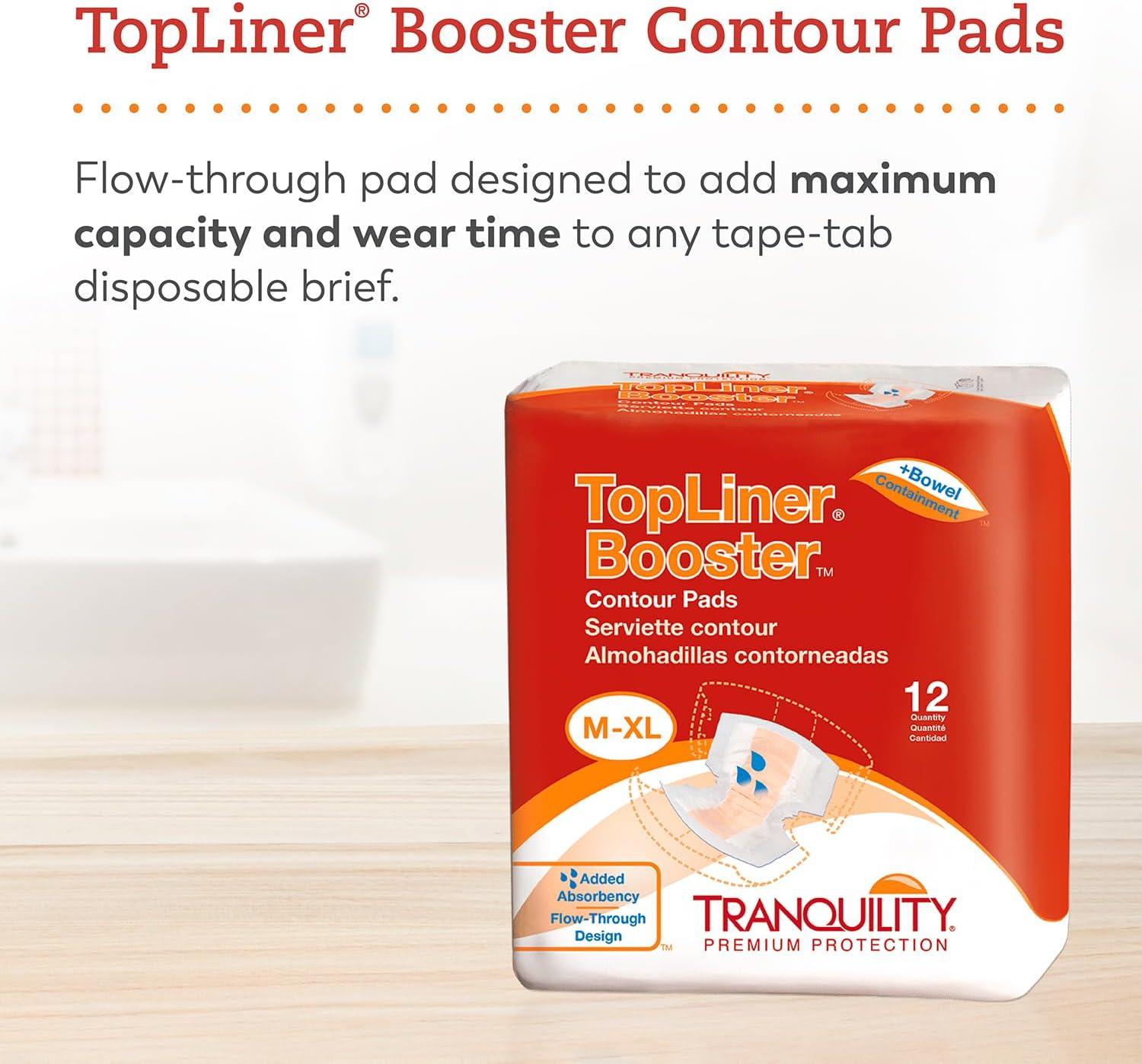 image:imageTranquility TopLiner Disposable Booster Pads Super 15 x 425 FlowThrough Design with Adhesive Strip for Max Absorption Adult Unisex 200ct Case12 Count Pack of 1