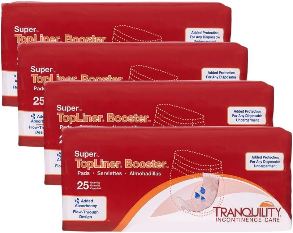 image:imageTranquility TopLiner Disposable Booster Pads Super 15 x 425 FlowThrough Design with Adhesive Strip for Max Absorption Adult Unisex 200ct Case25 Count Pack of 8