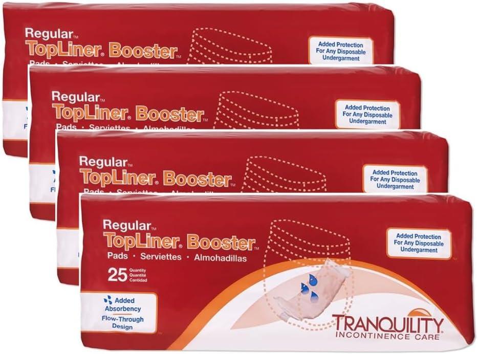 image:imageTranquility TopLiner Disposable Booster Pads Super 15 x 425 FlowThrough Design with Adhesive Strip for Max Absorption Adult Unisex 200ct Case25 Count Pack of 8