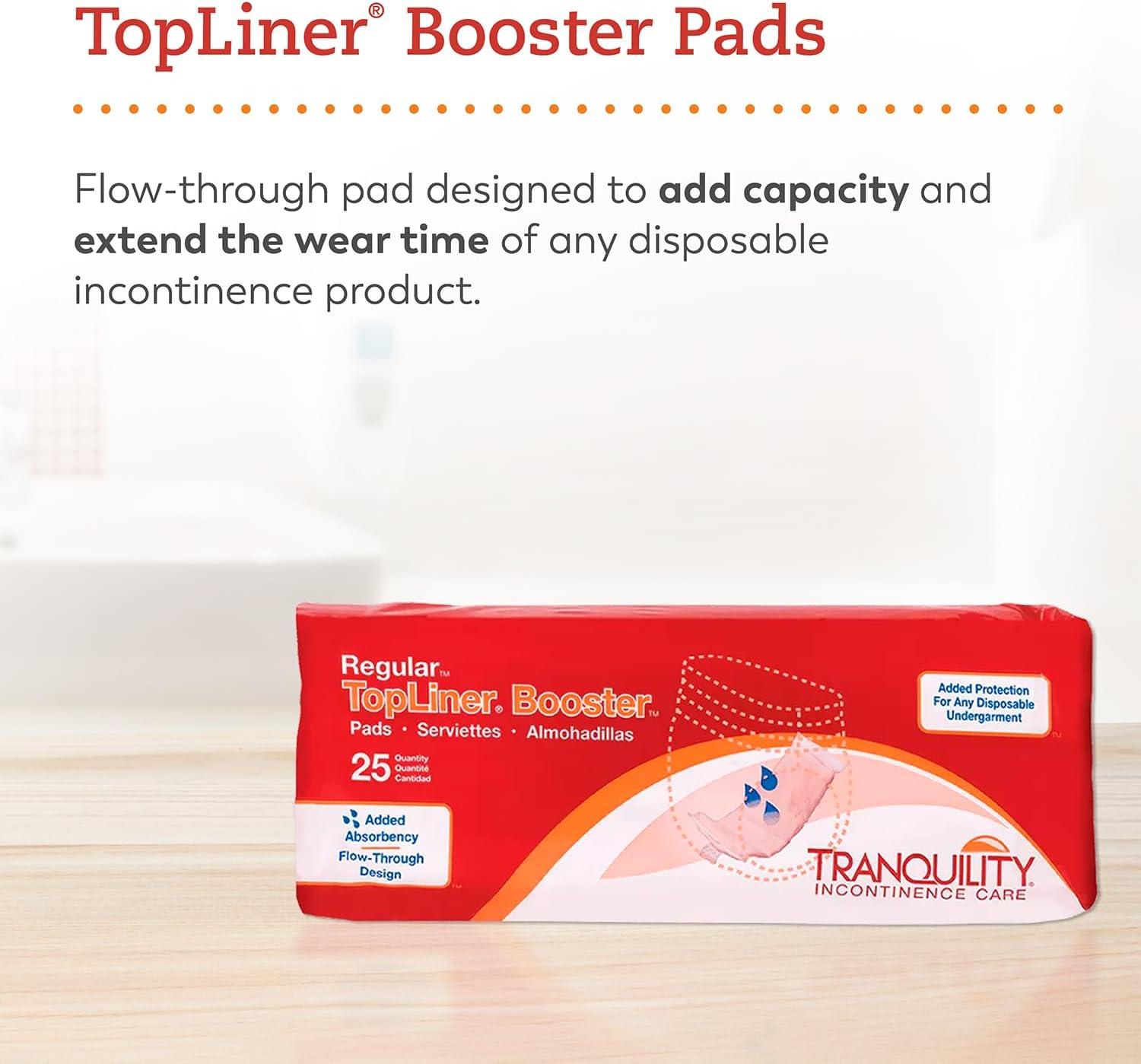 image:imageTranquility TopLiner Disposable Booster Pads Super 15 x 425 FlowThrough Design with Adhesive Strip for Max Absorption Adult Unisex 200ct Case25 Count Pack of 1