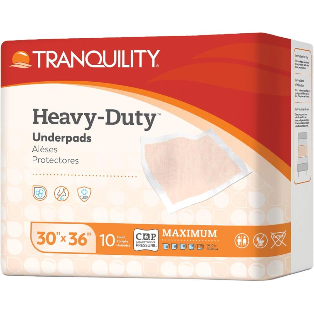 image:imageTranquility AIRPlus Breathable Underpads 30x36 Incontinence Pads with Ultimate Air Circulation PowerSorb Design to Lockin Fluids Ideal for LowAirLoss Bed Systems 40ct CaseHeavyDuty