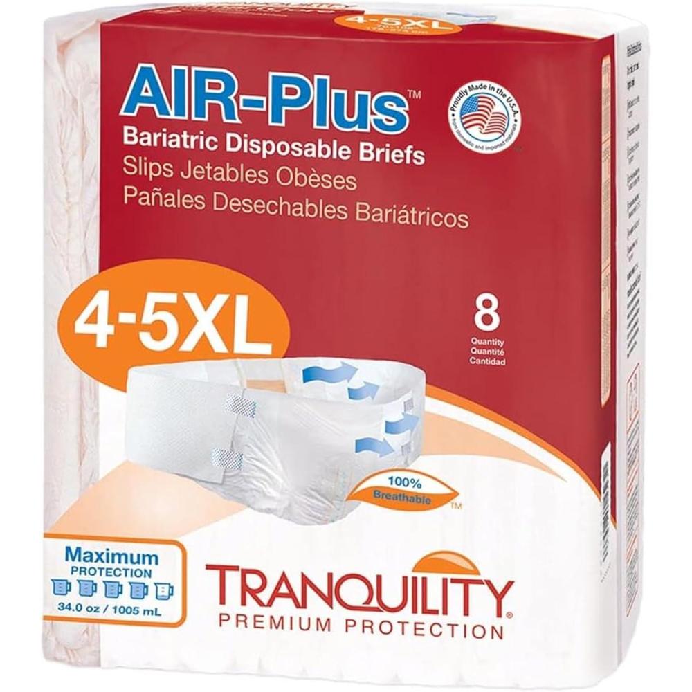 image:imageTranquility Bariatric Disposable Briefs 4XLarge with AIRPlus Fully Breathable Fabric for Skin Dryness amp Integrity High Waistline LatexFree 34oz Capacity 32ct Case4XLarge 8 Count