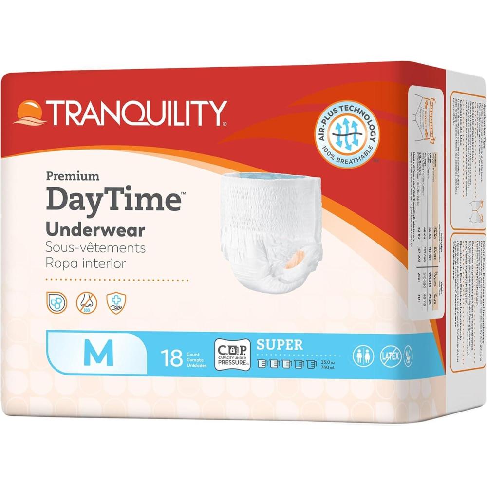 image:imageTranquility Premium DayTime Disposable Absorbent Underwear 48 Count  XXL 6280 in Waist  Super Absorbency Breathable AllDay Comfort  Adult DiapersMedium 72 Count