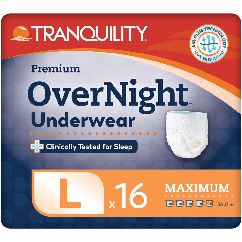 image:imageTranquility Premium Overnight Disposable Absorbent Underwear DAU XL 56 ctLarge 16 Count