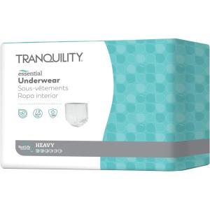 Tranquility Essential Underwear, for Heavy Incontinence, Soft & Breathable Pull-On Style, Full-Rise Fit, Secure Protection with Kufguards, Latex-Free, Unisex, Adult 2XL/Bariatric, 48ct Case(X-Large (14 Count))