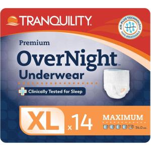 Tranquility Premium Overnight Disposable Absorbent Underwear (DAU) – XL – 56 ct(X-Large (14 Count))