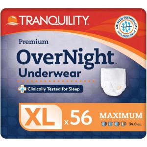 Tranquility Premium Overnight Disposable Absorbent Underwear (DAU) – XL – 56 ct(X-Large (56 Count))